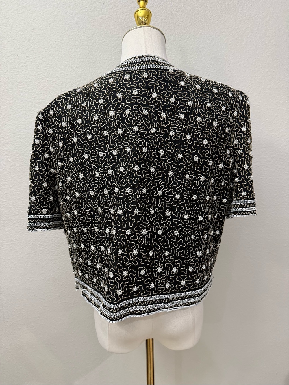 Vintage Laurence Kazar black Silk XL Beaded - Picture 2 of 3